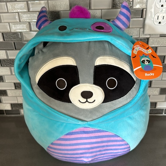 Squishmallows ROCKY THE RACCOON Morty The Monster Costume Halloween 2023 12” NEW - Picture 2 of 16